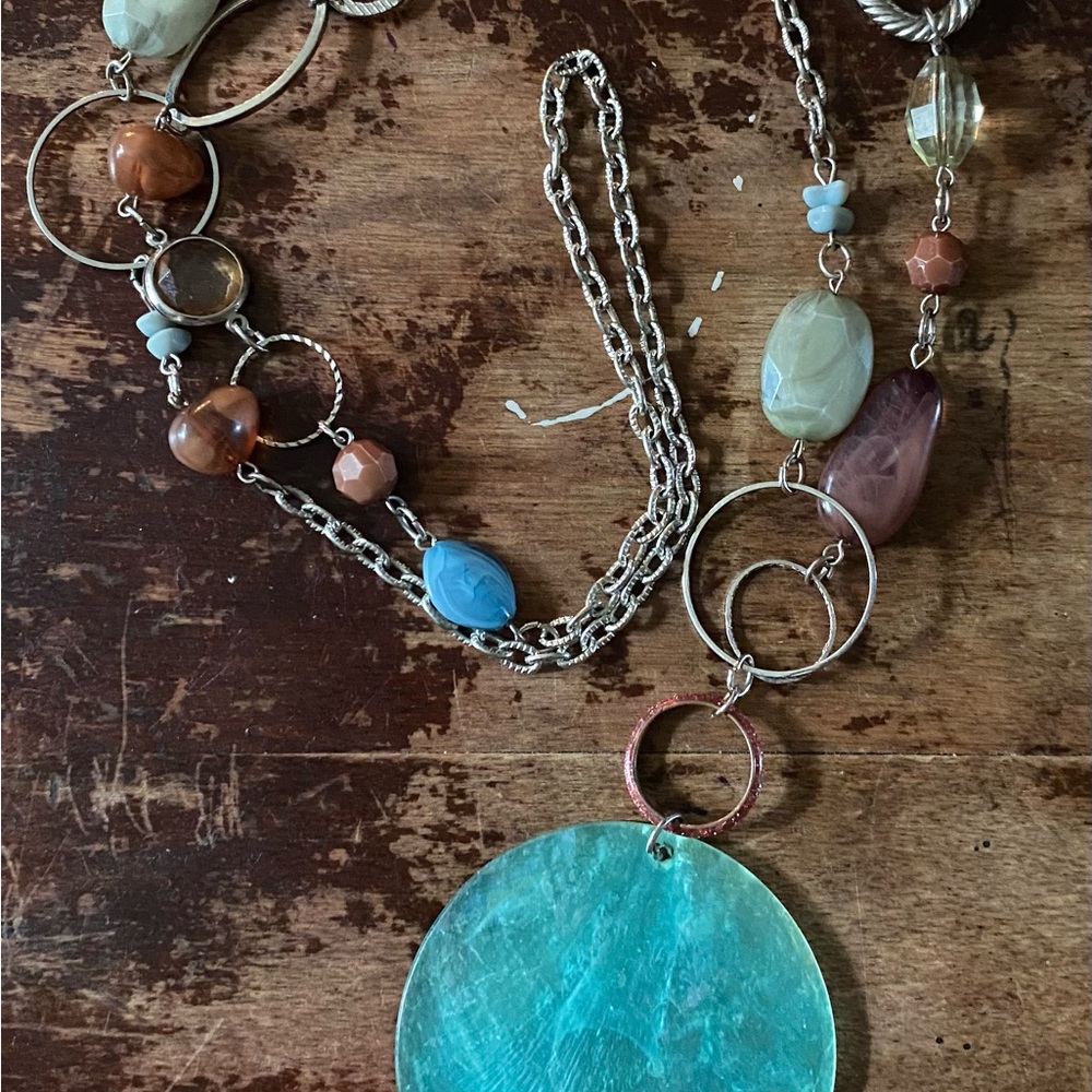 Multicolor Beaded Necklace with Shell pendant